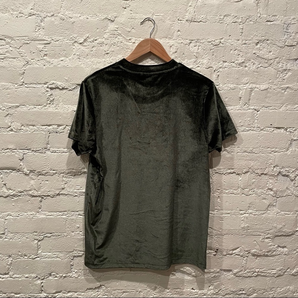 Green Velvet Short Sleeve Shirt - Picture 3 of 3